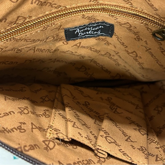 NWT American Darling Envelope Handbag Crossbody Cowhide Leather White Rainbow - Picture 7 of 10